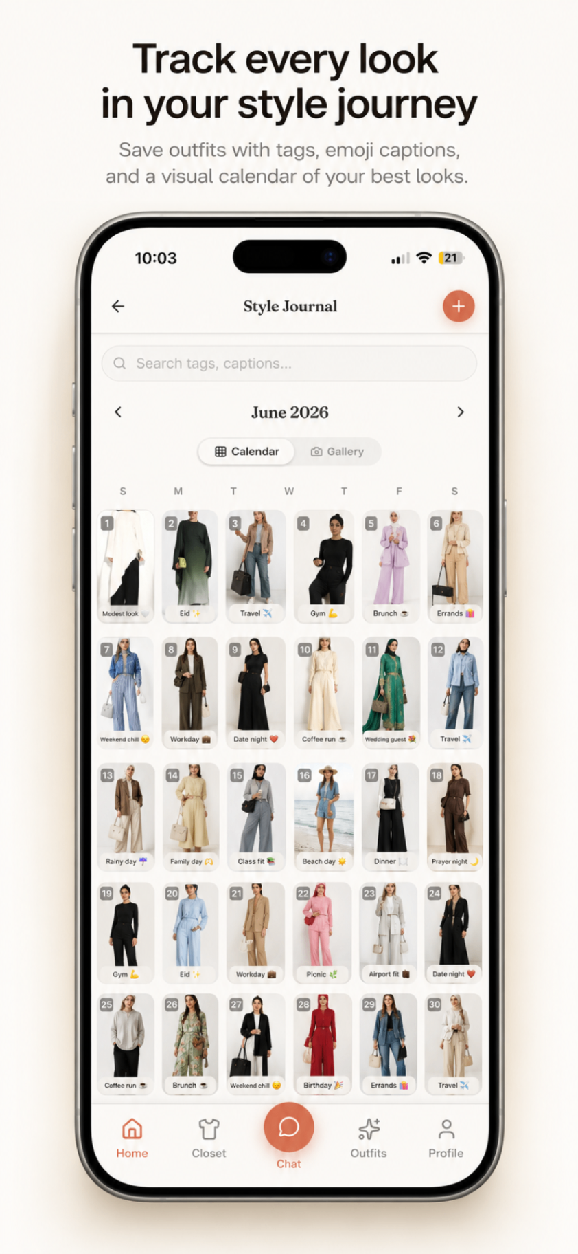 Every look, in your style journal.